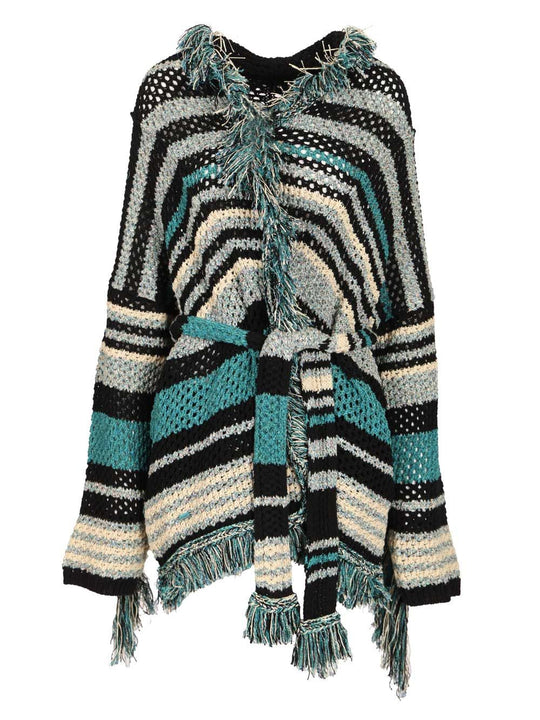 Striped Cotton Cardigan Knitwear Multicolor