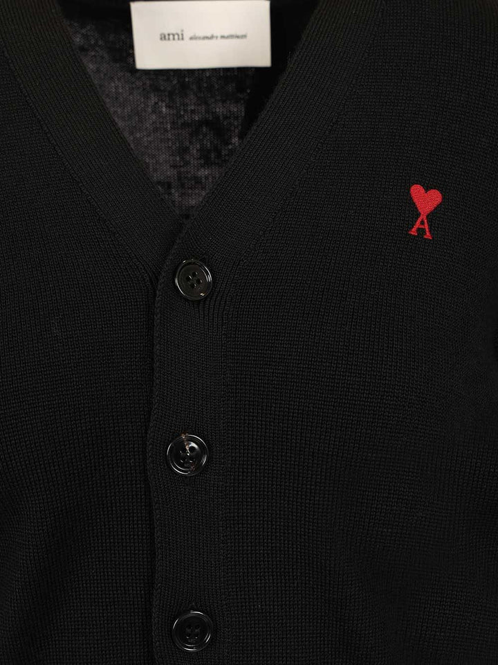 Ami Ami De Cœur Cardigan Knitwear - Black | ec2e4045622000c3957a8b2a7b4f3479ece7c900