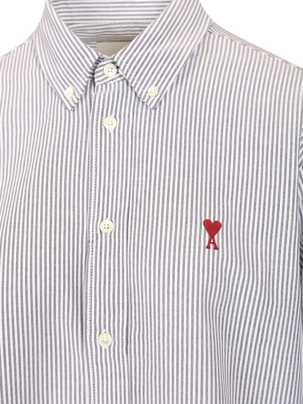 Ami Striped Shirt Shirts - Light blue | 4219ece056b7b1efd5168a56df1526f5ff429c94