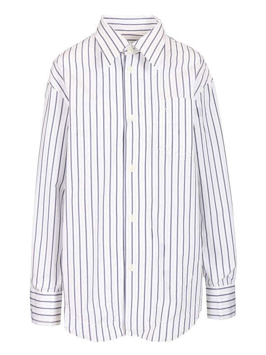 Wide Striped Shirt Shirts White