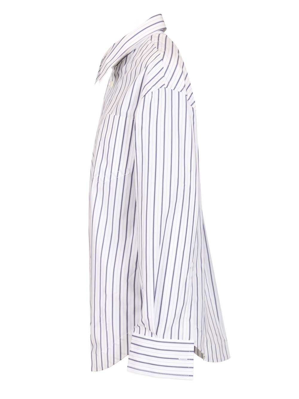 Ami Wide Striped Shirt Shirts - White | c2f2aaab9205fc4524313458f37f588643ad06ea