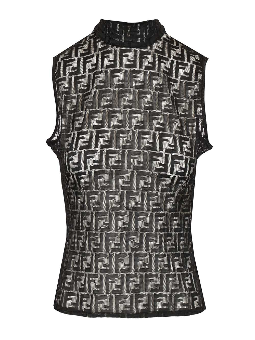 Fendi Ff Jersey Top Tops - Black | 6c432859fcd06ab25e7dd442e89f4b153cc7f15f