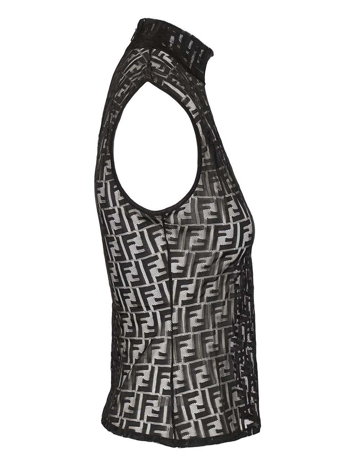 Fendi Ff Jersey Top Tops - Black | 194d1565b51eff93e3d747012c9ecd3ab93c8205