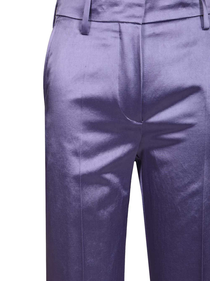 Dries Van Noten Straight Trousers In Cotton Blend Satin Jackets - Violet | c198171742cf4a5c64cc8c2883176ca4cd564385