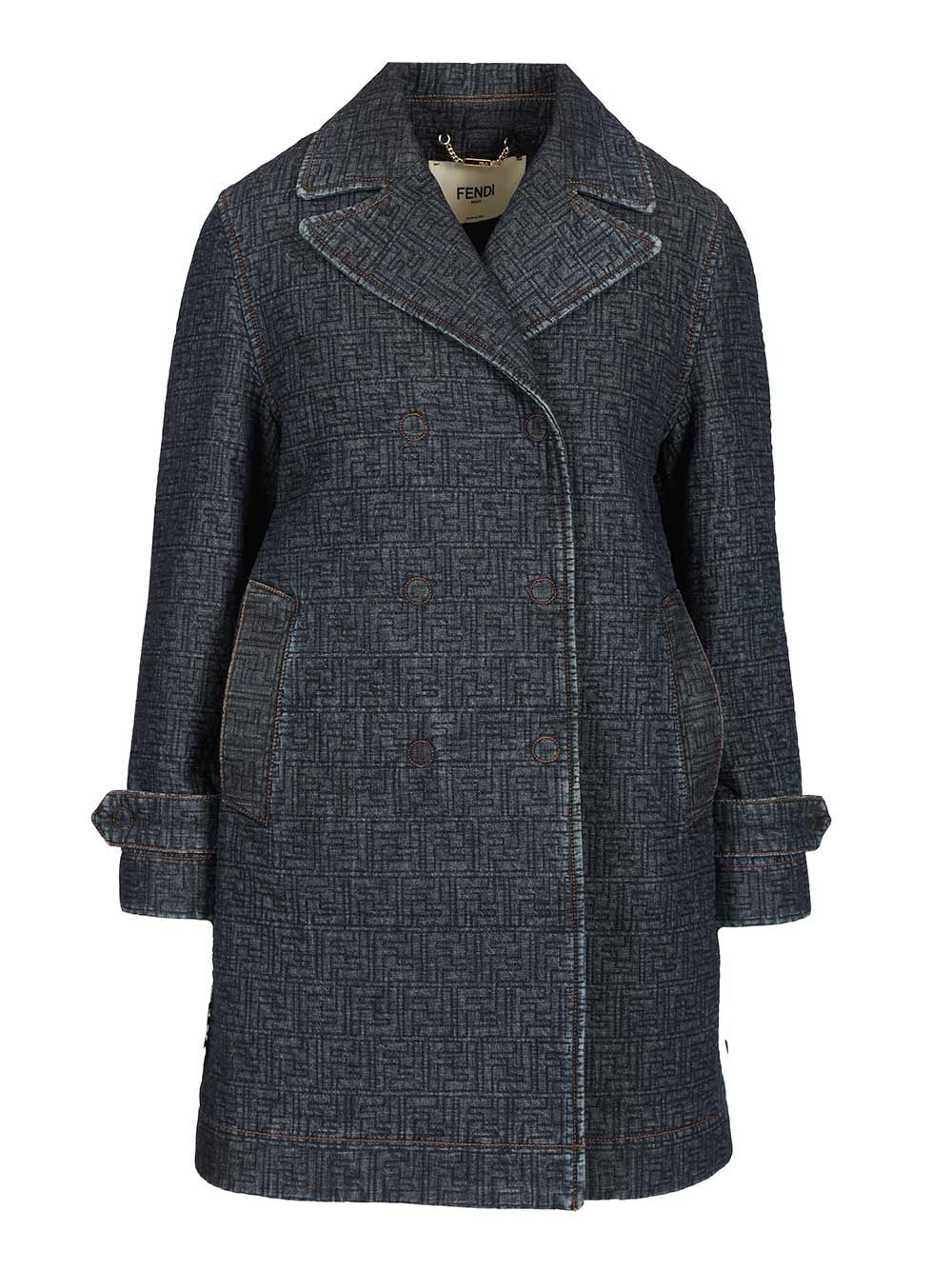 Fendi Ff Denim Jacket Jackets - Blue | 58b1d71c6a512cf06b6f5e285bda75b360596de1