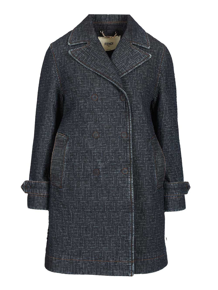 Fendi Ff Denim Jacket Jackets - Blue | 58b1d71c6a512cf06b6f5e285bda75b360596de1