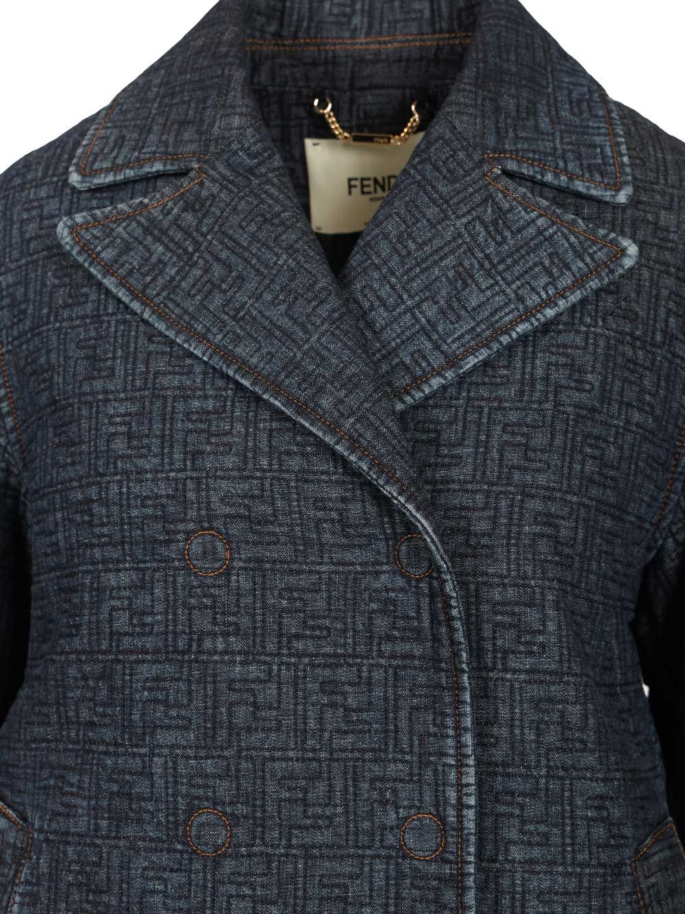 Fendi Ff Denim Jacket Jackets - Blue | d33e45693b3948c38fdade7649c5605226b1303c