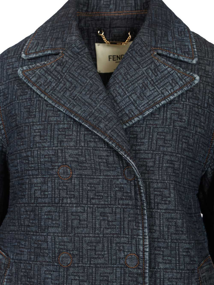Fendi Ff Denim Jacket Jackets - Blue | d33e45693b3948c38fdade7649c5605226b1303c