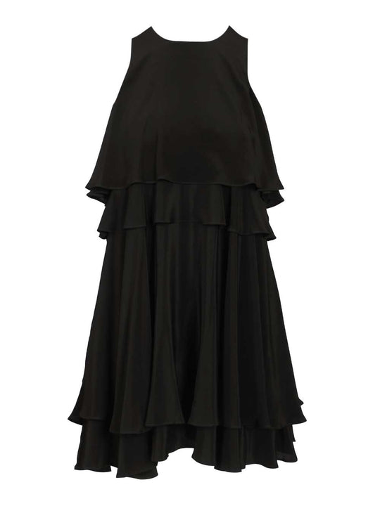 Short Sleeveless Dress With Ruffles Dresses Black