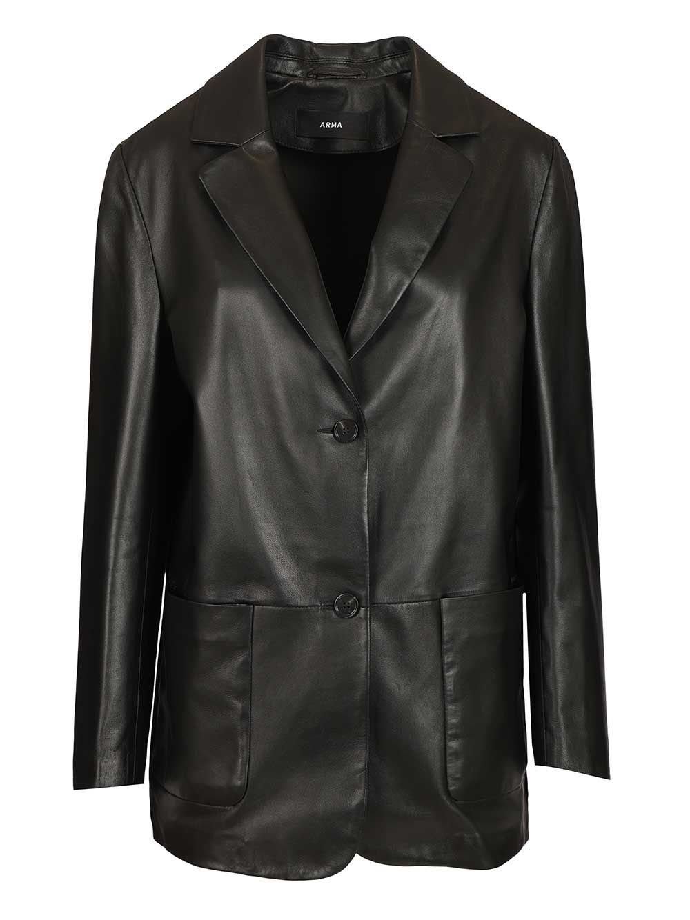 Arma Ohann Leather Blazer Jackets - Black | 2096867a31f203d7b3f8388095ec095b997fd8e7