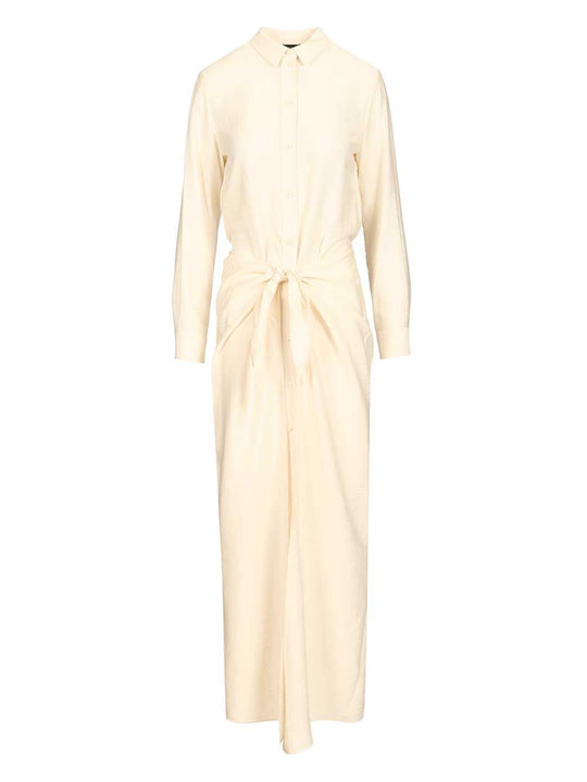 Flowing Dress In Techno Rayon Dresses White