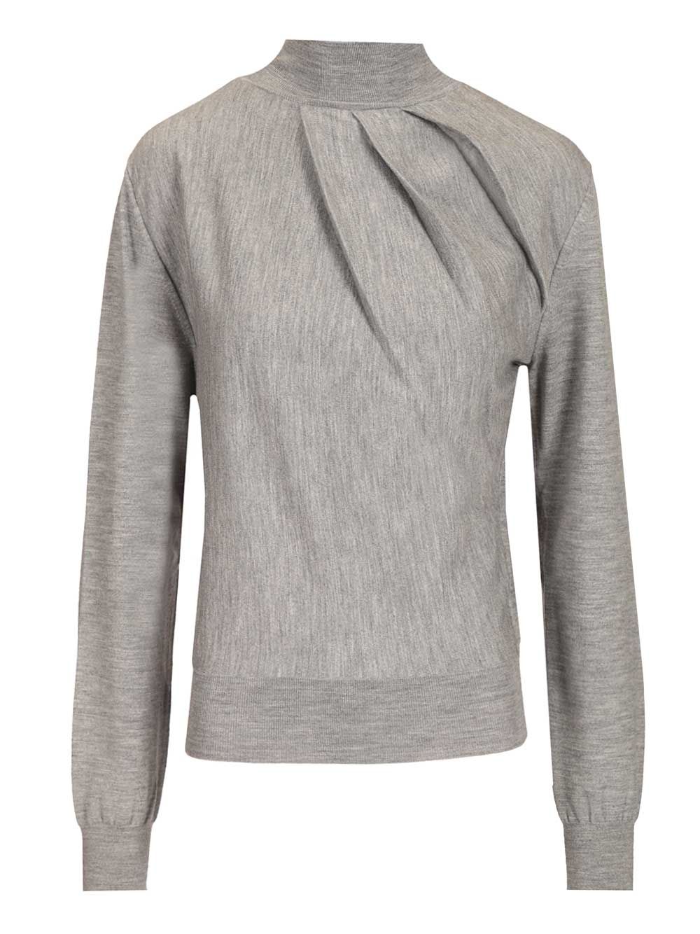 Givenchy Draped Wool Blend Turtleneck Sweater Sweatshirts - Grey | a33ced2f7deaf2d7820c48762d69753a02c072f3