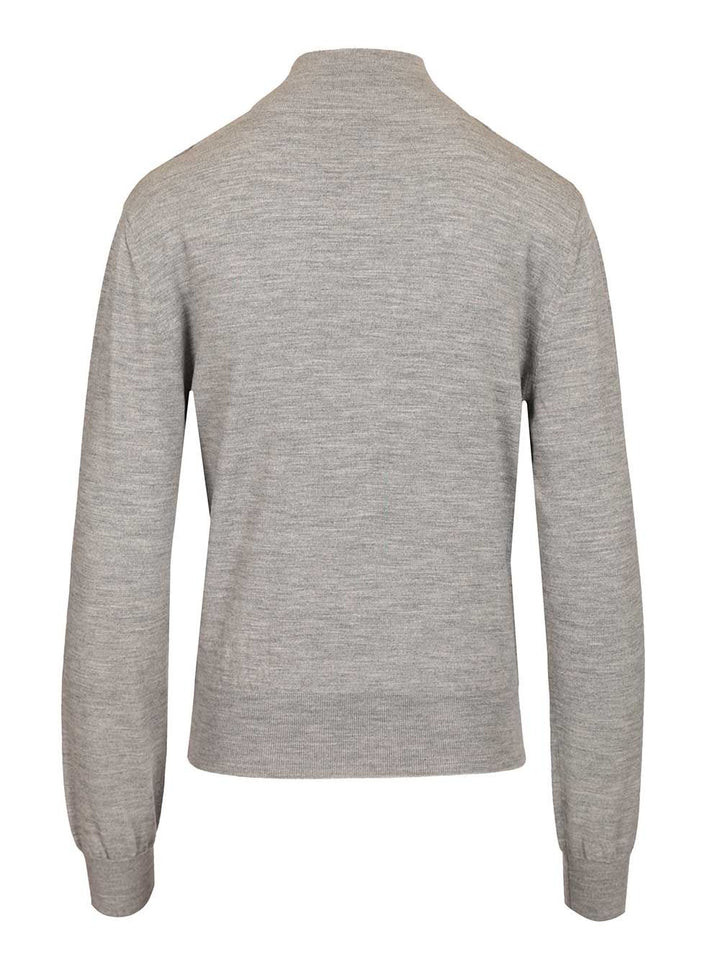 Givenchy Draped Wool Blend Turtleneck Sweater Sweatshirts - Grey | 15e4a3179d1df4b8540cb873af2028e3880532a9