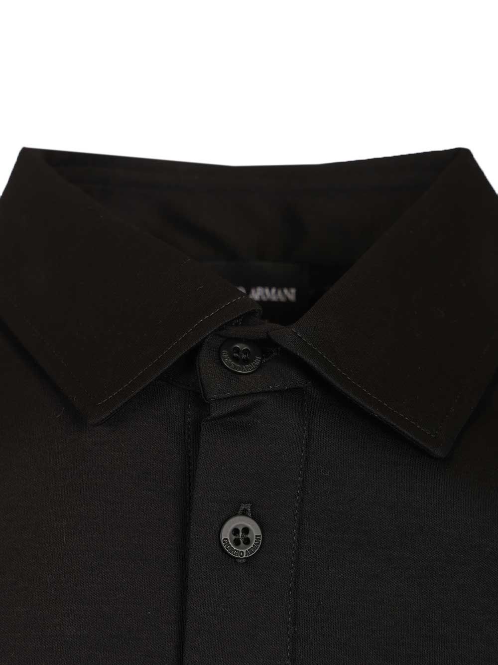 Giorgio Armani Cotton Interlock Polo shirt - Black | 248809b27b2b6bc3b4316ad5cd8763301a0c27f5