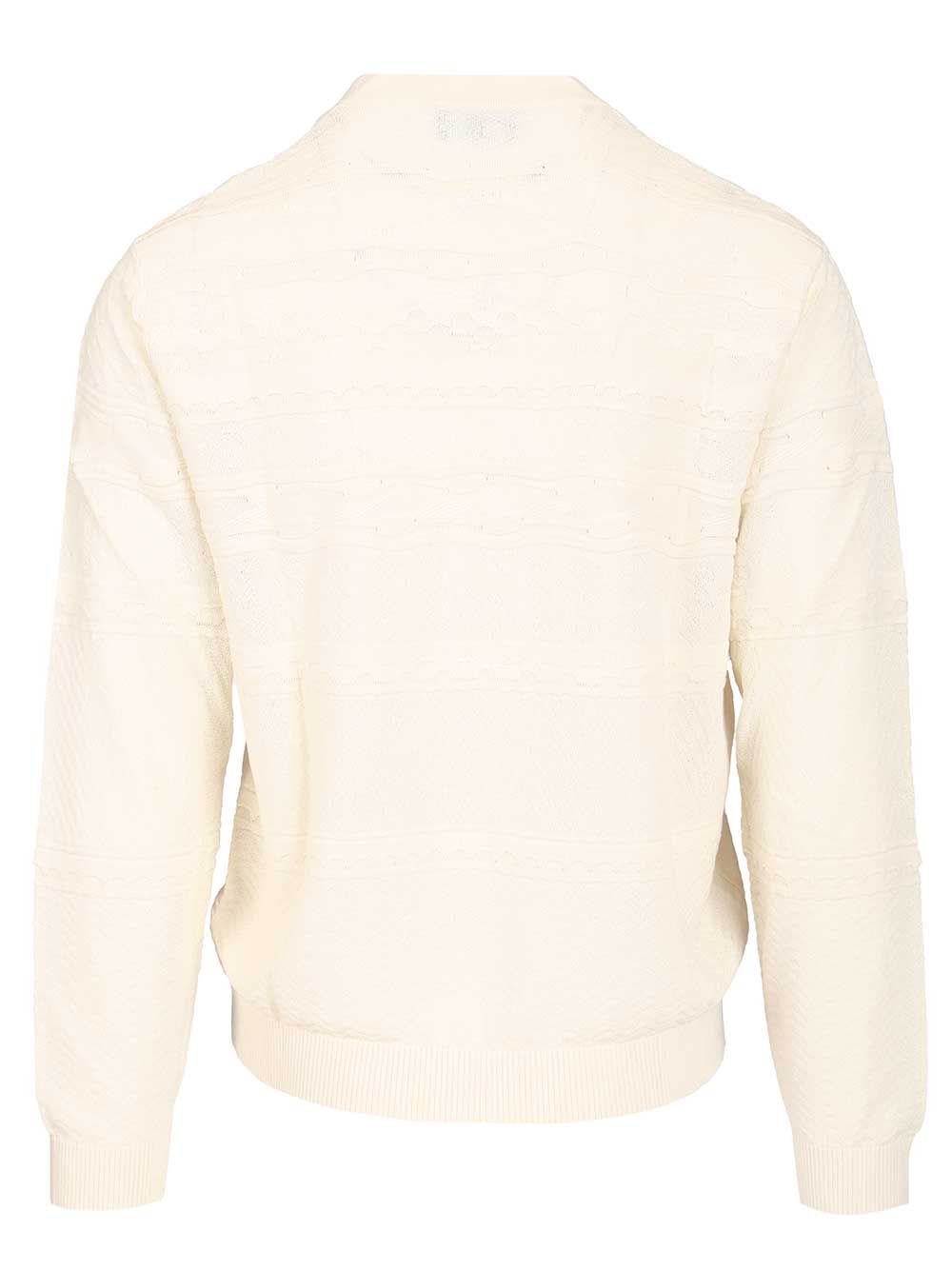 Emporio Armani Sweater With Henley Collar Knitwear - White | 004138af41da64ca5df3d533a0c5ba744ef0349d