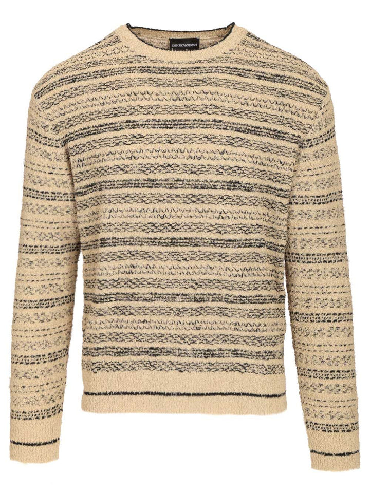 Emporio Armani Triped Crewneck Cotton-Blend Jumper Knitwear - Multicolor | 5508c281aa1c82b8781d3f4923dc645496f979f9