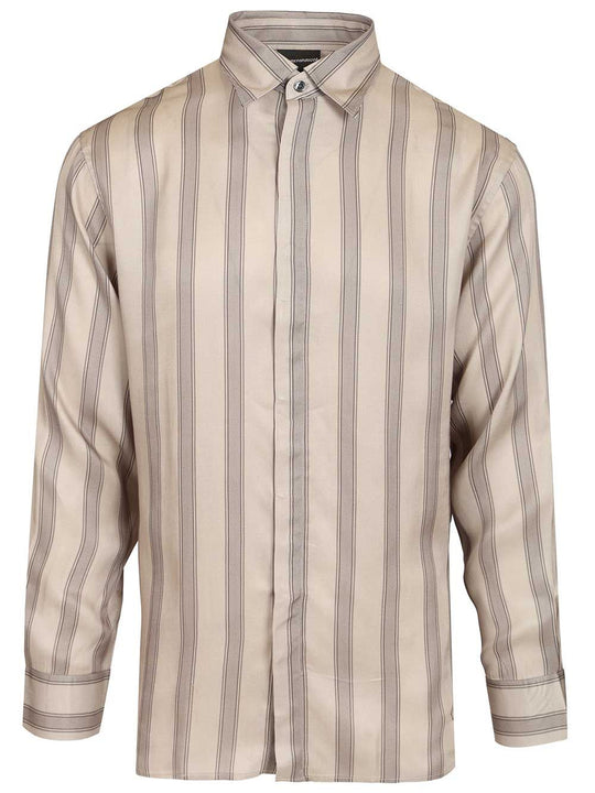 Flowing Striped Shirt Shirts Beige