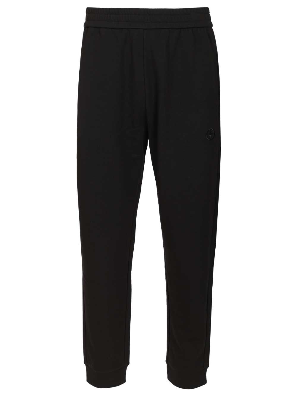 Giorgio Armani Joggers In Cotton And Cashmere Trousers - Black | 9d3f24cf18248ccc1897ec0f8f534b699c379fe6