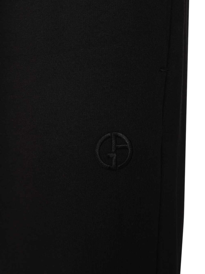 Giorgio Armani Joggers In Cotton And Cashmere Trousers - Black | 6d1137dcb000025b4d77937e4aa0b875be01f614