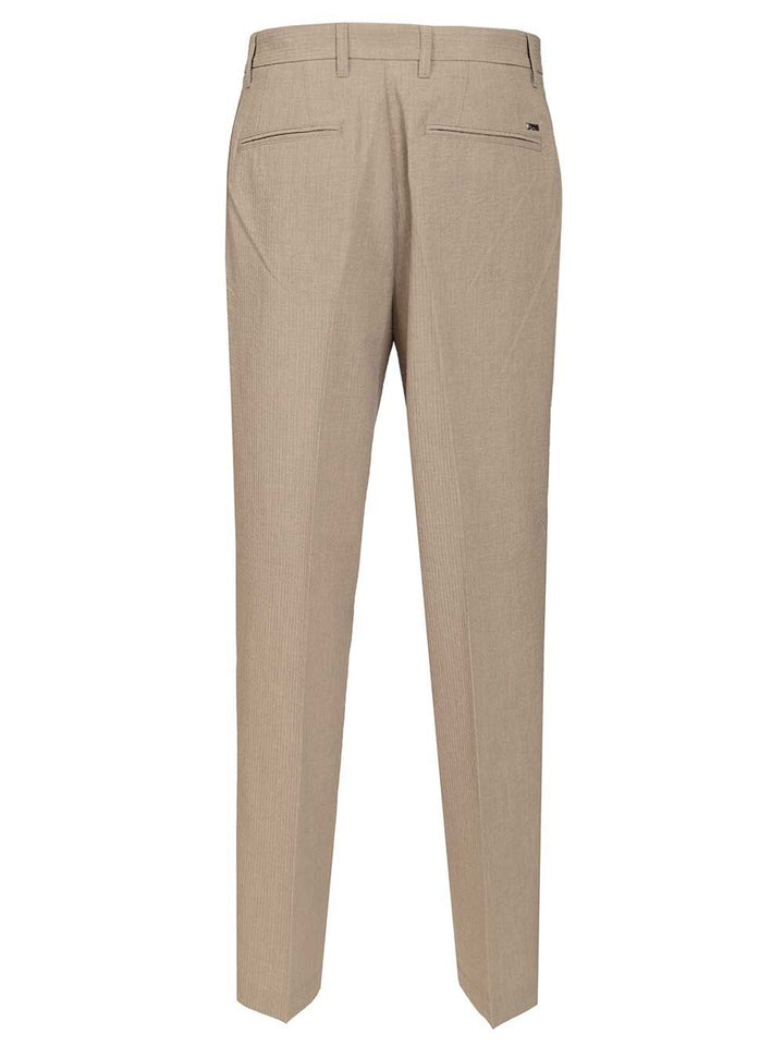 Emporio Armani Technical Seersucker Trousers - Beige | 1d690089ae6a1f6ddb37a4b775bf8c4fe8ca65dc