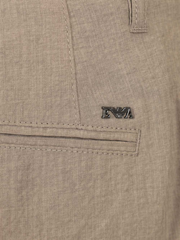 Emporio Armani Technical Seersucker Trousers - Beige | 0f8dfedea3b9d50c780f42292116d7c4d0fa27d0