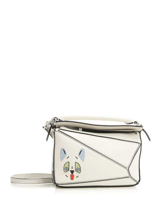Puzzle Futurist Cat Handbags White