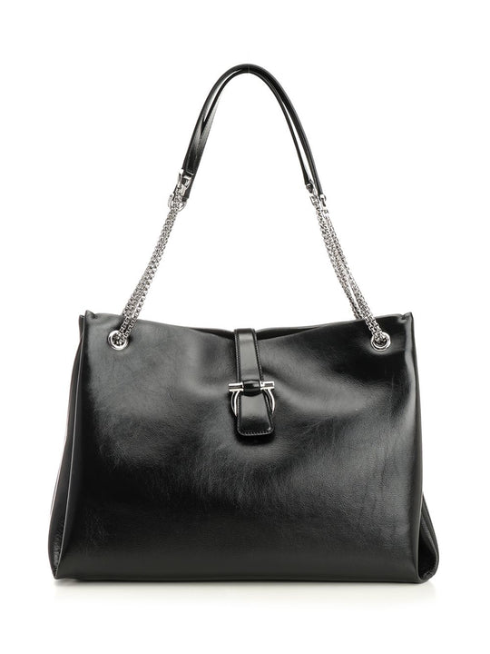 Ferragamo Tote Bag Shoulder Bags Black
