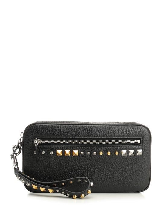 Valentino Garavani Leather Clutch Bag Small Leather Goods Black