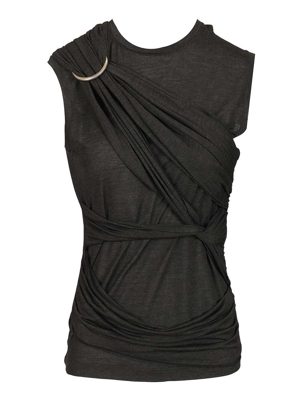 Durazzi Milano Draped Tank Top Tops - Black | 3c398d0132023217e41c586caa2e6977a05332f6