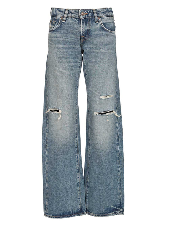 Low-Straight Jeans Light Blue
