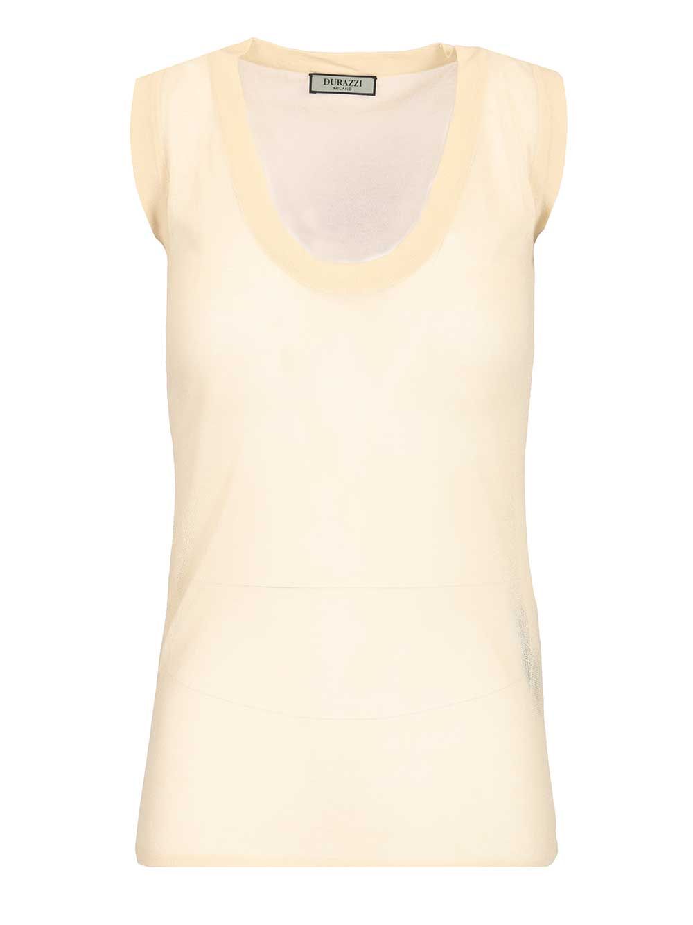 Durazzi Milano Semi-Sheer Tank Top Tops - Beige | 68a70c786665d12cd5143eeb2a328a314da9271e