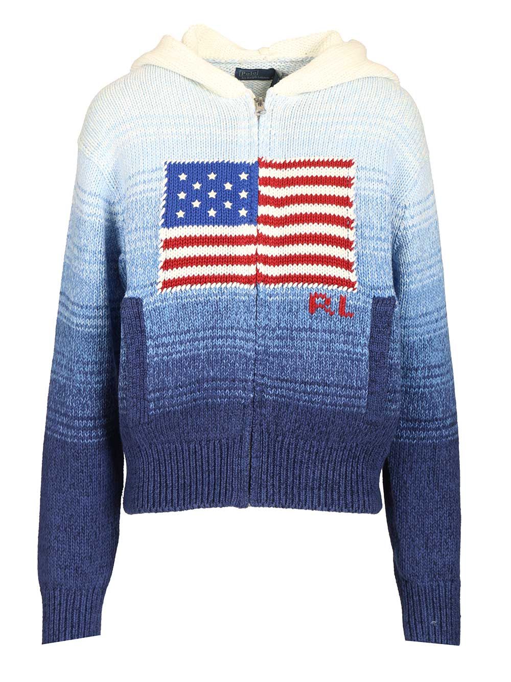 Polo Ralph Lauren Ombre Cotton Hoodie Knitwear - Blue | 17338c29ec5b3dc6982ac8dbeb6fa50f7431926f
