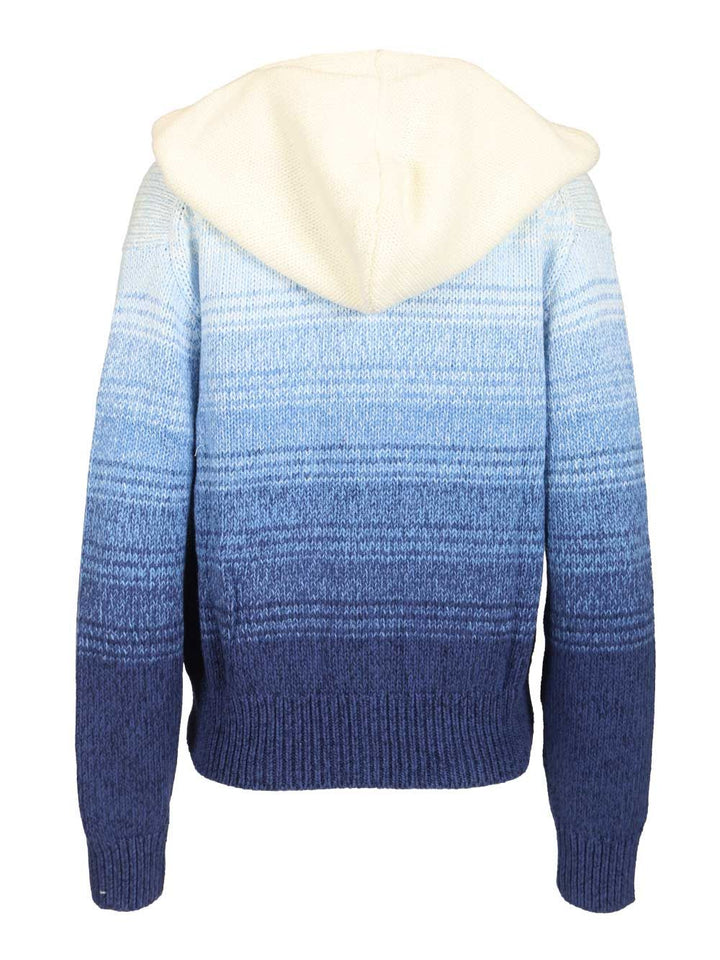 Polo Ralph Lauren Ombre Cotton Hoodie Knitwear - Blue | ab7debf12fe9908143daa24ea27a90b1fd3dd7e1