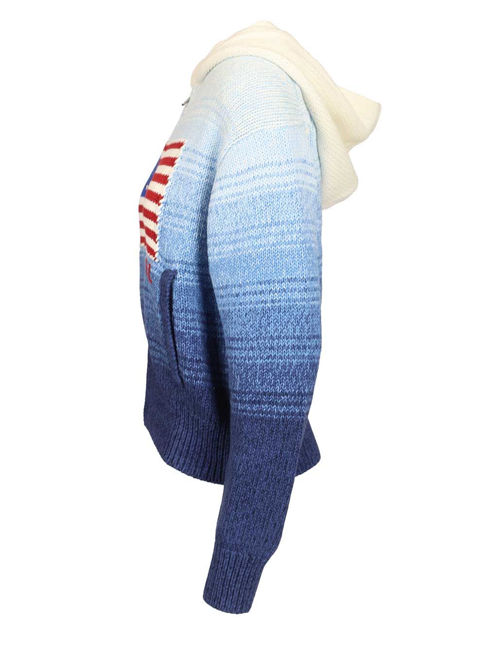 Polo Ralph Lauren Ombre Cotton Hoodie Knitwear - Blue | 27a3ac71099170b876b7ffbf29ee9cc1ac709854