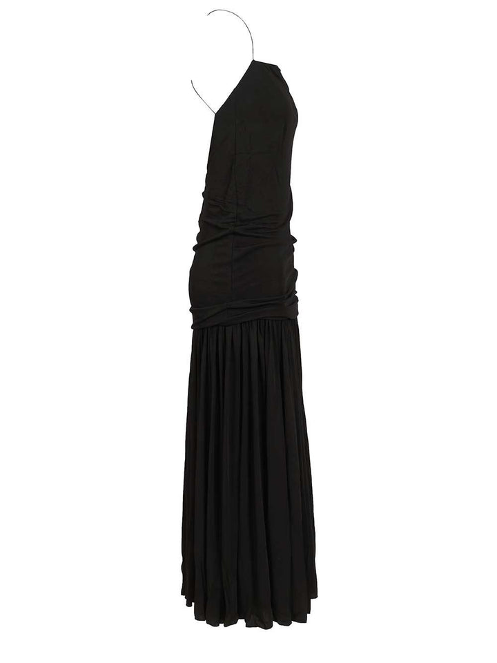 Jacquemus Abiha Gathered Jersey Midi Dress Dresses - Black | 05c1afc7d083c7b01f7a5a7a098263fbd316a4bf
