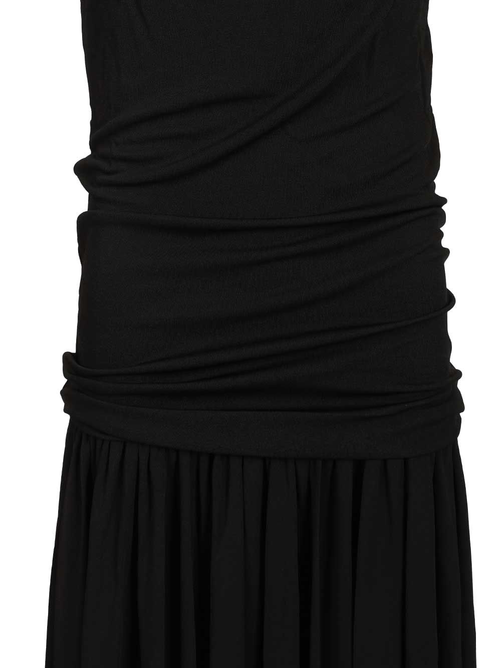 Jacquemus Abiha Gathered Jersey Midi Dress Dresses - Black | c772e4a0cc6544cdeabf58d2c8a1ee0a135672c2