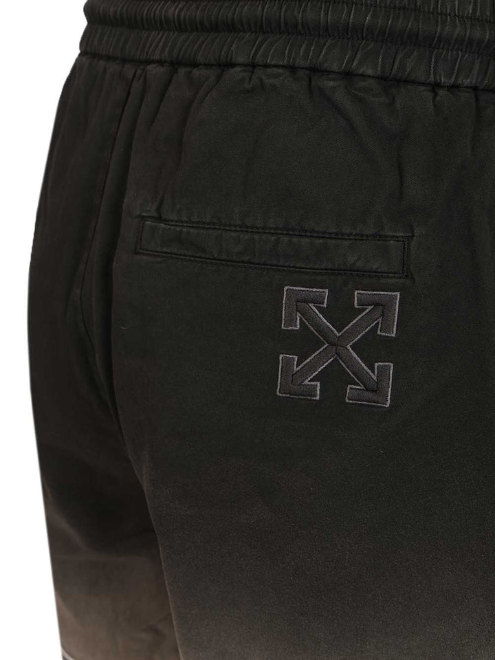 Off-White Cotton Shorts Trousers - Black | 98353b0356e0c07d69c706ed0a49604e81399450
