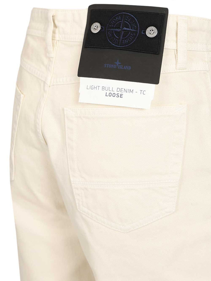 Stone Island Denim Research Loose-Fit Jeans - White | 9b56949317b908b8a426ebde9869d1b7e9b059eb