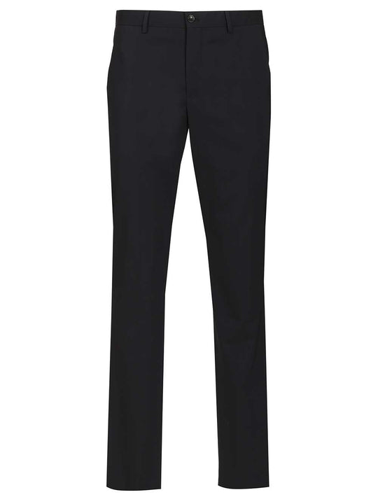 Flat Front In Virgin Wool Trousers Blue
