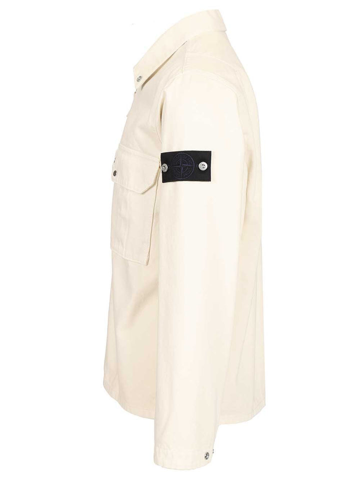 Stone Island Denim Research Cotton Denim Overshirt Shirts - White | 4fc1b0571c5ed1baf40e8e04dce5a0ebf6e2a161