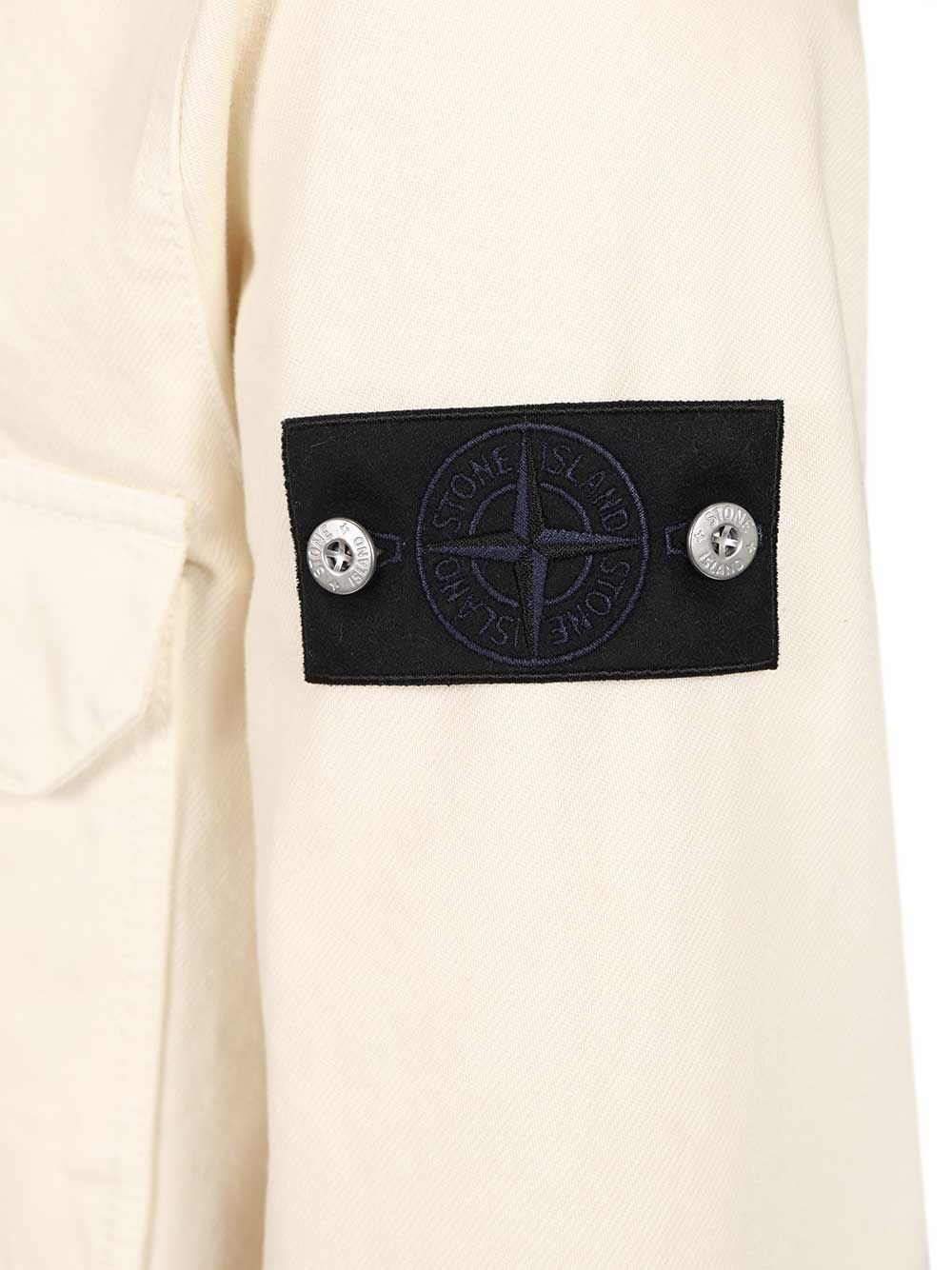 Stone Island Denim Research Cotton Denim Overshirt Shirts - White | bd08d1f34af9d0cd797046a255ff003148999ab6