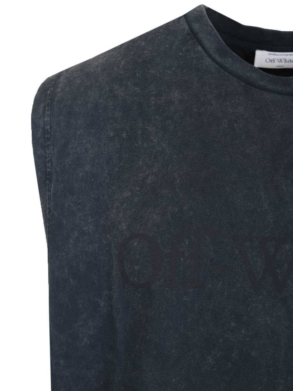 Off-White Sleeveless T-Shirt - Blue | 9ca8a58408d6d27abc6ed8fbc692d02f463aca6c