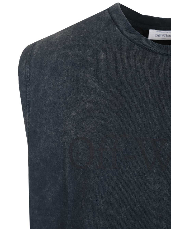 Off-White Sleeveless T-Shirt - Blue | 9ca8a58408d6d27abc6ed8fbc692d02f463aca6c