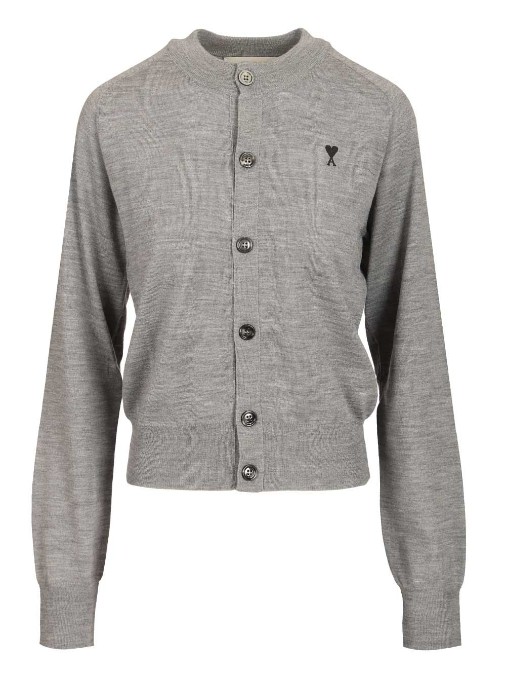 Ami Ami De Cœur Cardigan Knitwear - Grey | ee9c323d47c98c6371219a2c0936eae8c26cb5d7