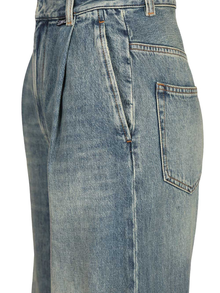Mm6 Maison Margiela Wide Leg Jeans - Blue | 7c0bc159bcfd4ace2e0b6de2a5ef2609a17c8e7b