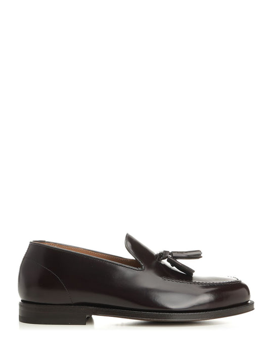 Shiny Leather Moccasin Loafers Bordeaux