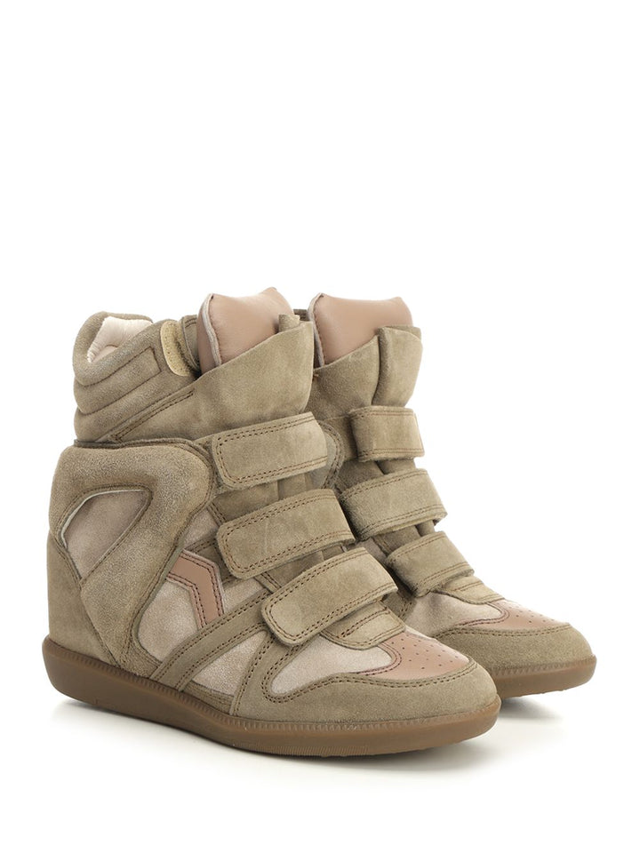 Isabel Marant Bekett  With Leather Wedge Sneakers - Beige | d2f7e59d7b93696e330583b37f2beed97847cb93