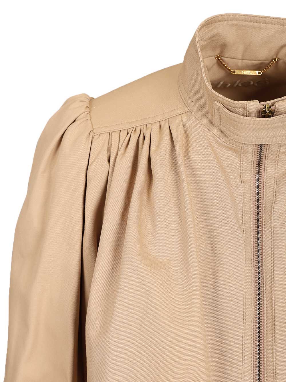 Chloe' Gathered Boule Jacket Knitwear - Brown | f134500301459795f3fbc8ddaa27af14edbf0996