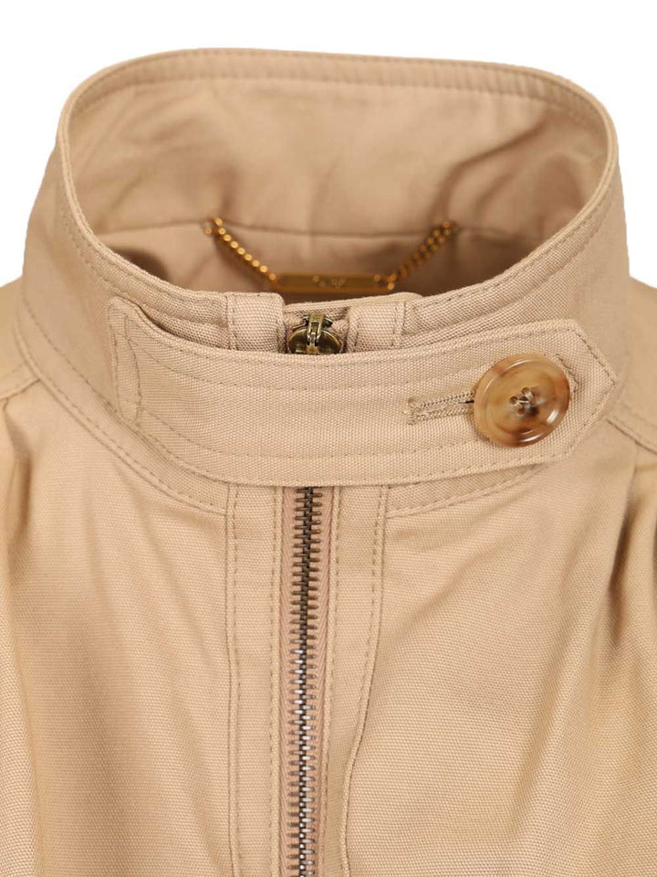 Chloe' Gathered Boule Jacket Knitwear - Brown | 328d075660b924cdeb4c05cd6352683d3f097f17