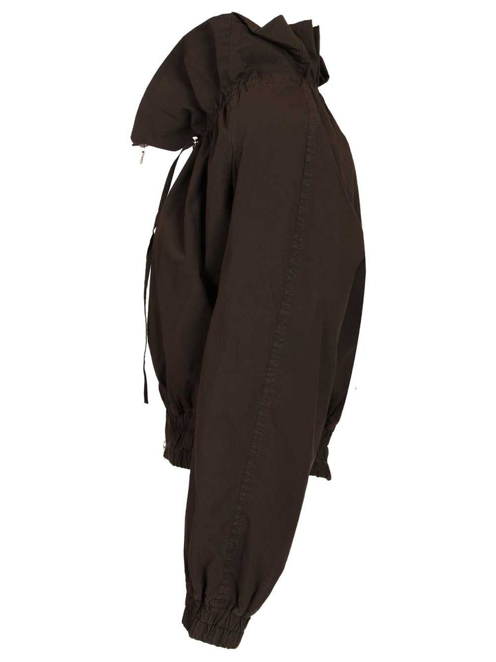 Dries Van Noten Cotton Blend Ruffled Jacket Jackets - Brown | 4fc0aeafb2d54afb326603c7dda5da8b96dc814d